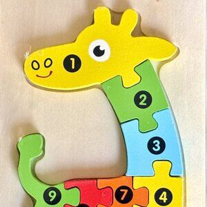 Giraffe 3+ Children's Educational Montessori Colorful Animal Wood Puzzle New